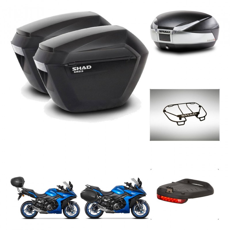 SHAD Baul SH48 + soporte montaje maletas sh23 accesorios TITANIUM PREMIUM KIT-481505