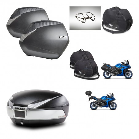 SHAD Baul SH48 + soporte montaje maletas SH36 accesorios TITANIUM PREMIUM KIT-481510