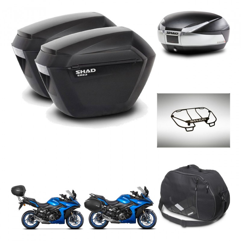 SHAD SH48 trunk + mounting bracket sh23 suitcases accessories TITANIUM PREMIUM KIT-481511