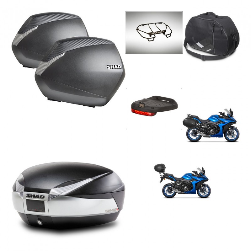 SHAD SH48 trunk + mounting bracket SH36 suitcases accessories TITANIUM PREMIUM KIT-481515