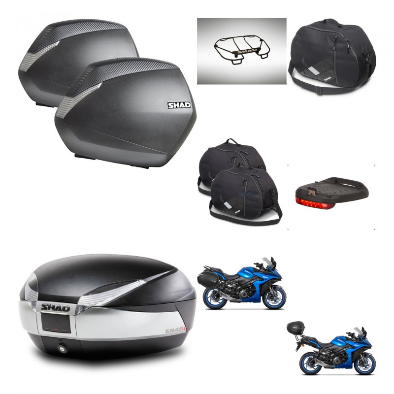 SHAD SH48 trunk + mounting bracket SH36 suitcases accessories TITANIUM PREMIUM KIT-481516