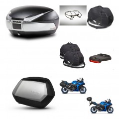 SHAD Maletas SH35 PREMIUM + soporte montaje baul SH48 accesorios TITANIUM KIT-481519