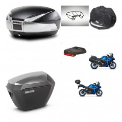 SHAD SH23 alu suitcases + mounting bracket SH48 trunk accessories TITANIUM PREMIUM KIT-481520