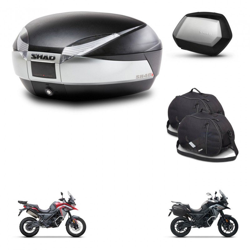 SHAD SH35 PREMIUM suitcases + mounting bracket SH48 trunk accessories TITANIUM KIT-481525