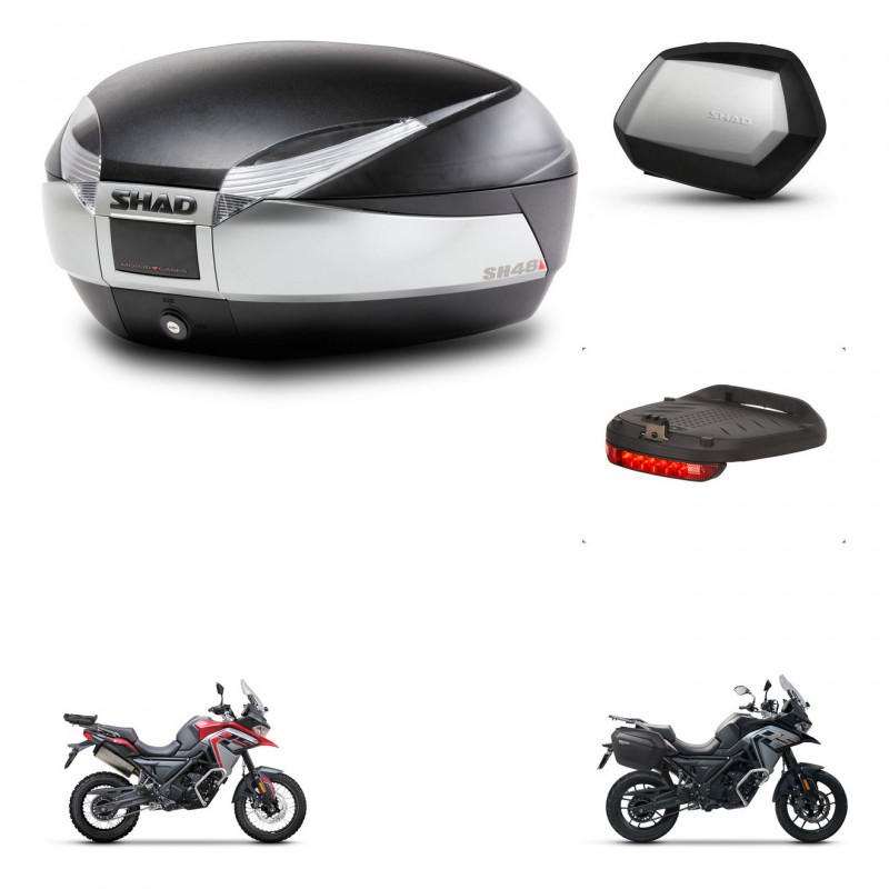 SHAD Maletas SH35 PREMIUM + soporte montaje baul SH48 accesorios TITANIUM KIT-481530