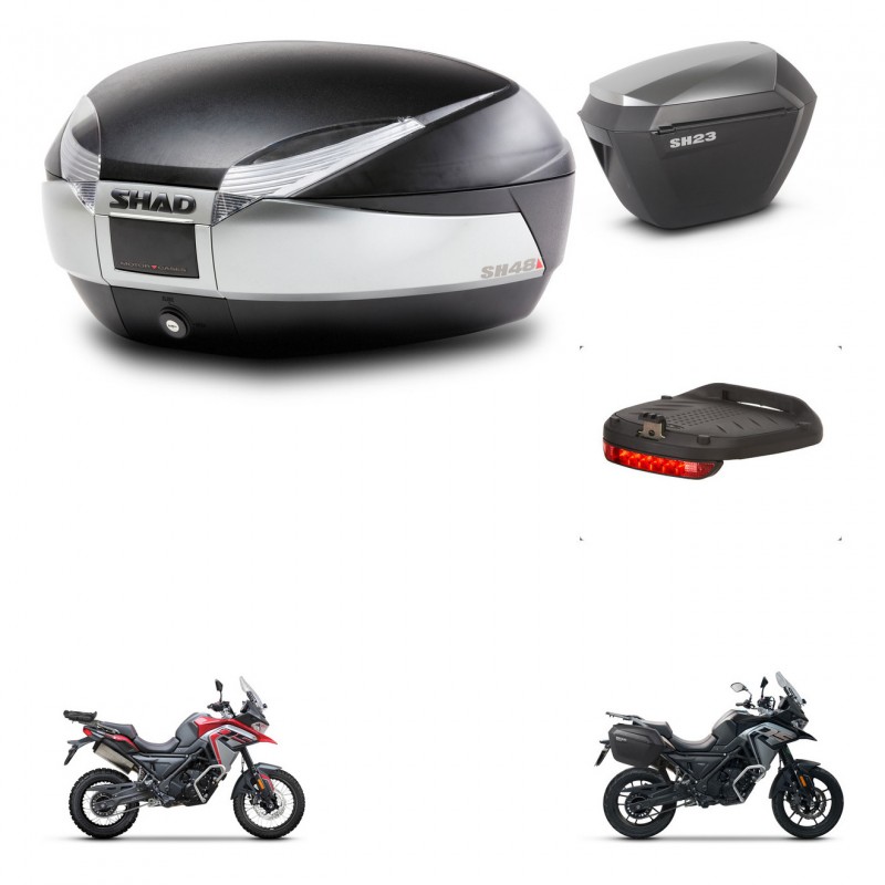 SHAD Maletas sh23 alu + soporte montaje baul SH48 accesorios TITANIUM PREMIUM KIT-481532