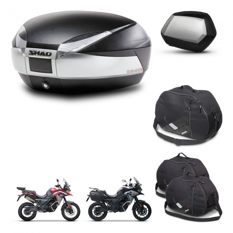 SHAD SH35 PREMIUM suitcases + mounting bracket SH48 trunk accessories TITANIUM KIT-481537