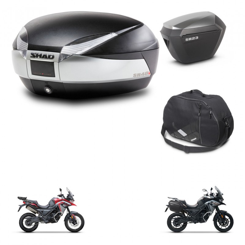 SHAD Maletas sh23 alu + soporte montaje baul SH48 accesorios TITANIUM PREMIUM KIT-481538