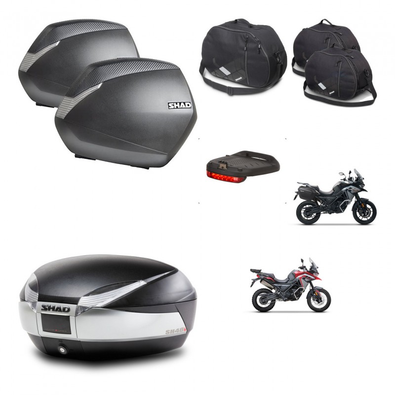 SHAD SH48 trunk + mounting bracket SH36 suitcases accessories TITANIUM PREMIUM KIT-481540