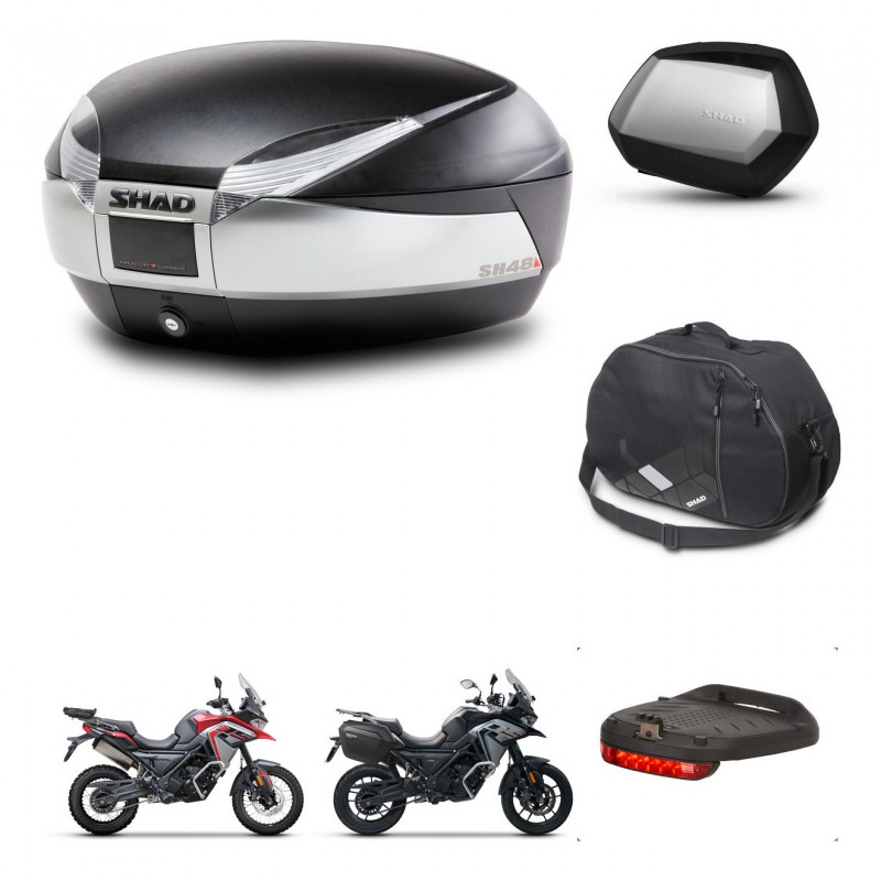 SHAD SH35 PREMIUM suitcases + mounting bracket SH48 trunk accessories TITANIUM KIT-481542