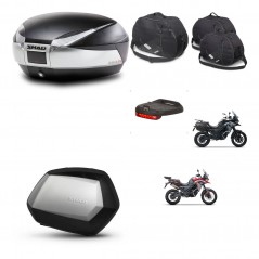 SHAD SH35 PREMIUM suitcases + mounting bracket SH48 trunk accessories TITANIUM KIT-481543