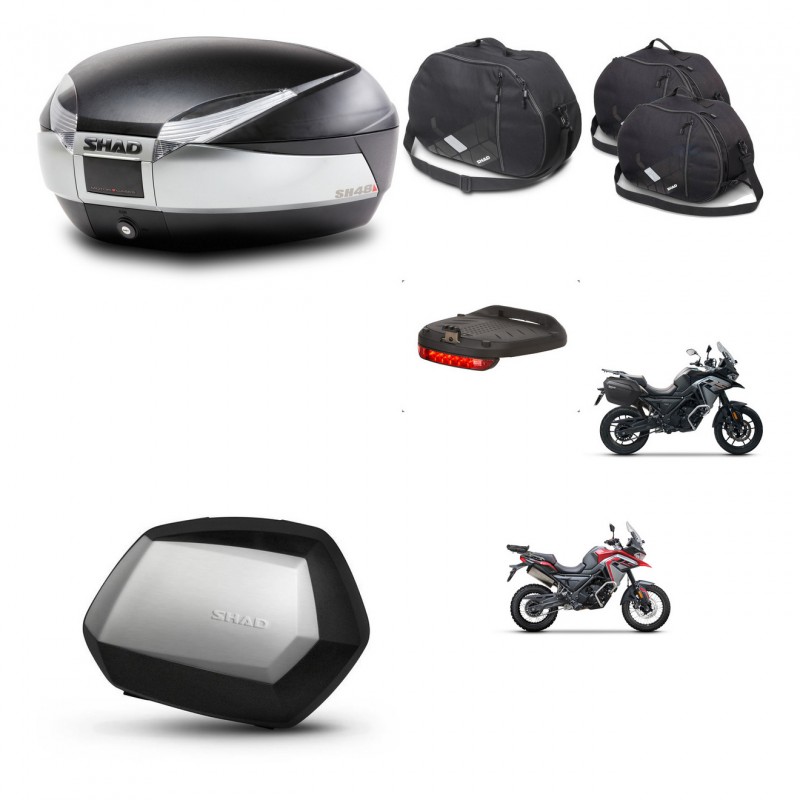 SHAD Maletas SH35 PREMIUM + soporte montaje baul SH48 accesorios TITANIUM KIT-481543