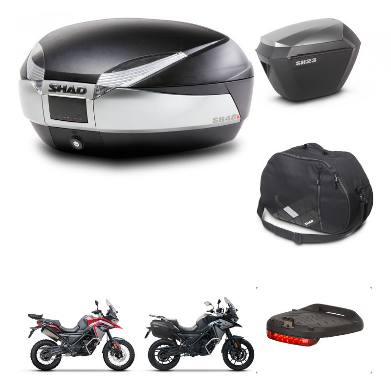 SHAD Maletas sh23 alu + soporte montaje baul SH48 accesorios TITANIUM PREMIUM KIT-481544