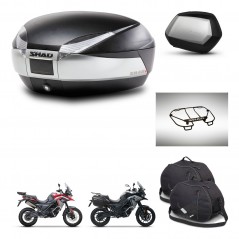 SHAD Maletas SH35 PREMIUM + soporte montaje baul SH48 accesorios TITANIUM KIT-481549