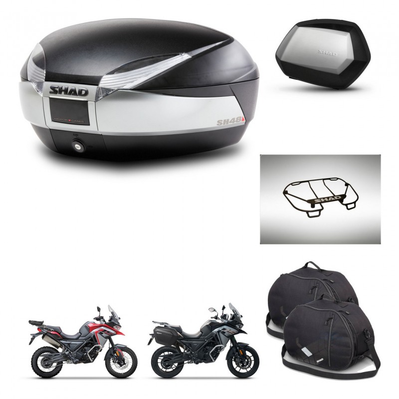 SHAD Maletas SH35 PREMIUM + soporte montaje baul SH48 accesorios TITANIUM KIT-481549