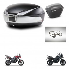 SHAD SH23 alu suitcases + mounting bracket SH48 trunk accessories TITANIUM PREMIUM KIT-481550