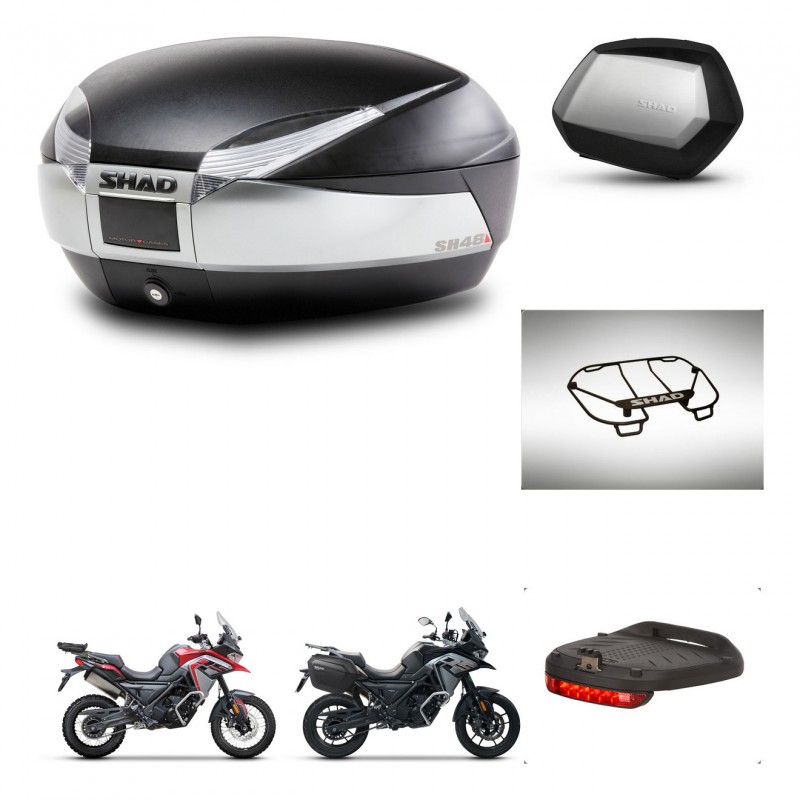 SHAD SH35 PREMIUM suitcases + mounting bracket SH48 trunk accessories TITANIUM KIT-481554