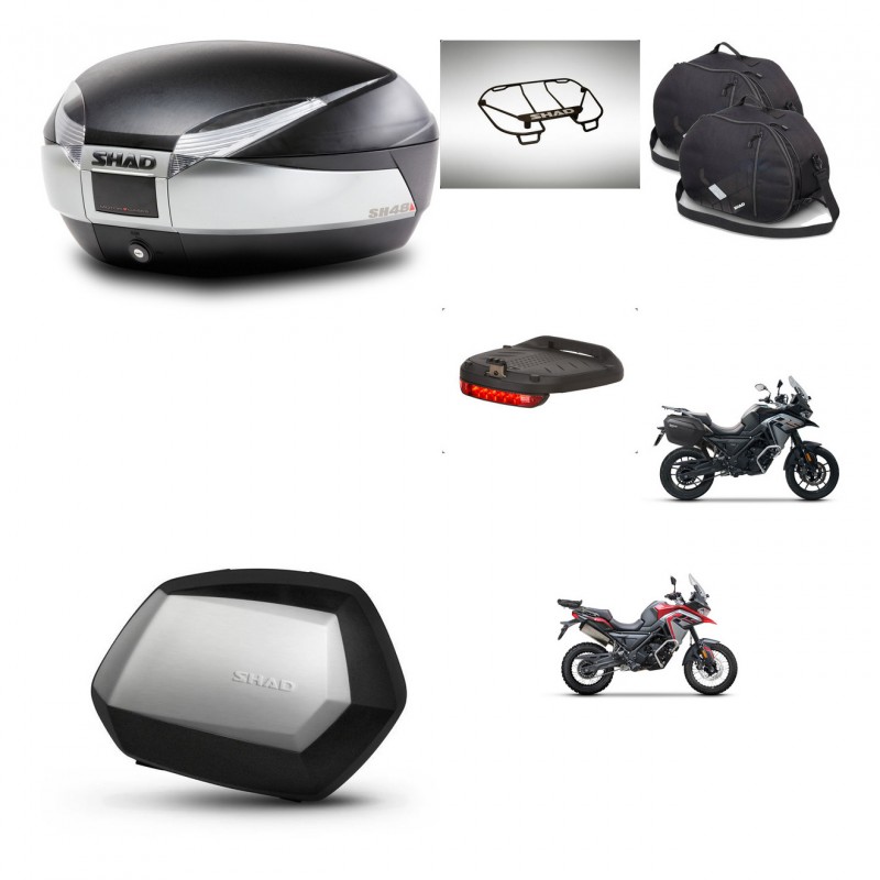 SHAD Maletas SH35 PREMIUM + soporte montaje baul SH48 accesorios TITANIUM KIT-481555