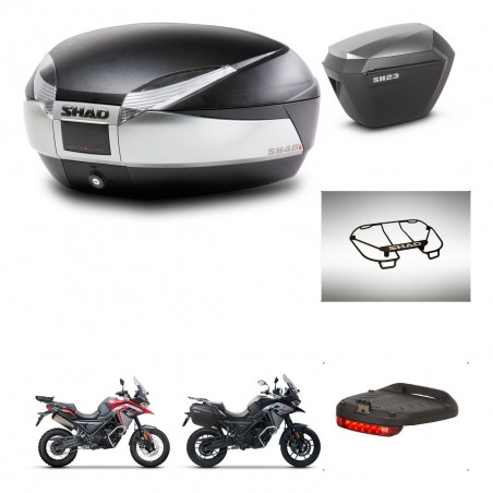 SHAD Maletas sh23 alu + soporte montaje baul SH48 accesorios TITANIUM PREMIUM KIT-481556