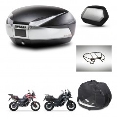 SHAD SH35 PREMIUM suitcases + mounting bracket SH48 trunk accessories TITANIUM KIT-481560