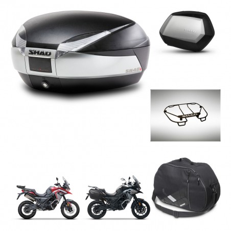 SHAD Maletas SH35 PREMIUM + soporte montaje baul SH48 accesorios TITANIUM KIT-481560