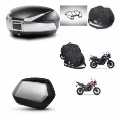 SHAD SH35 PREMIUM suitcases + mounting bracket SH48 trunk accessories TITANIUM KIT-481561