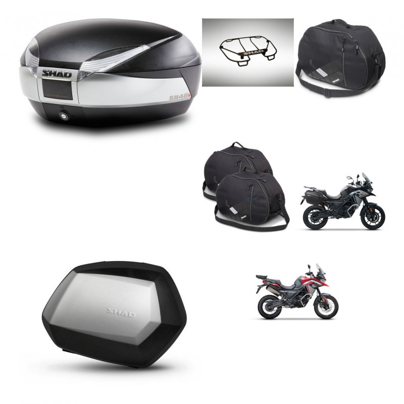 SHAD Maletas SH35 PREMIUM + soporte montaje baul SH48 accesorios TITANIUM KIT-481561