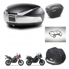 SHAD SH23 alu suitcases + mounting bracket SH48 trunk accessories TITANIUM PREMIUM KIT-481562
