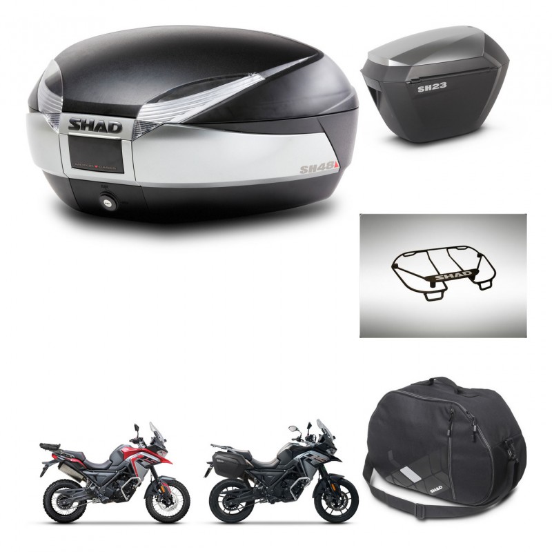 SHAD Maletas sh23 alu + soporte montaje baul SH48 accesorios TITANIUM PREMIUM KIT-481562