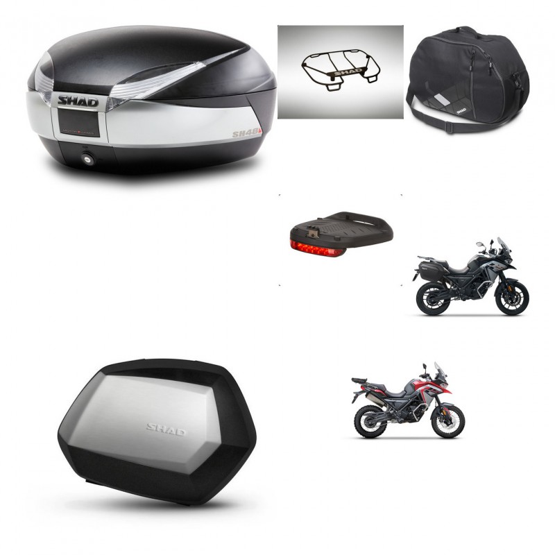 SHAD SH35 PREMIUM suitcases + mounting bracket SH48 trunk accessories TITANIUM KIT-481566