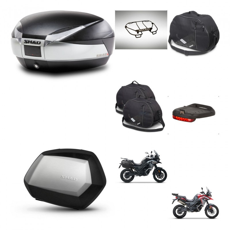 SHAD Maletas SH35 PREMIUM + soporte montaje baul SH48 accesorios TITANIUM KIT-481567