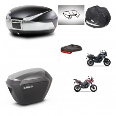 SHAD Maletas sh23 alu + soporte montaje baul SH48 accesorios TITANIUM PREMIUM KIT-481568