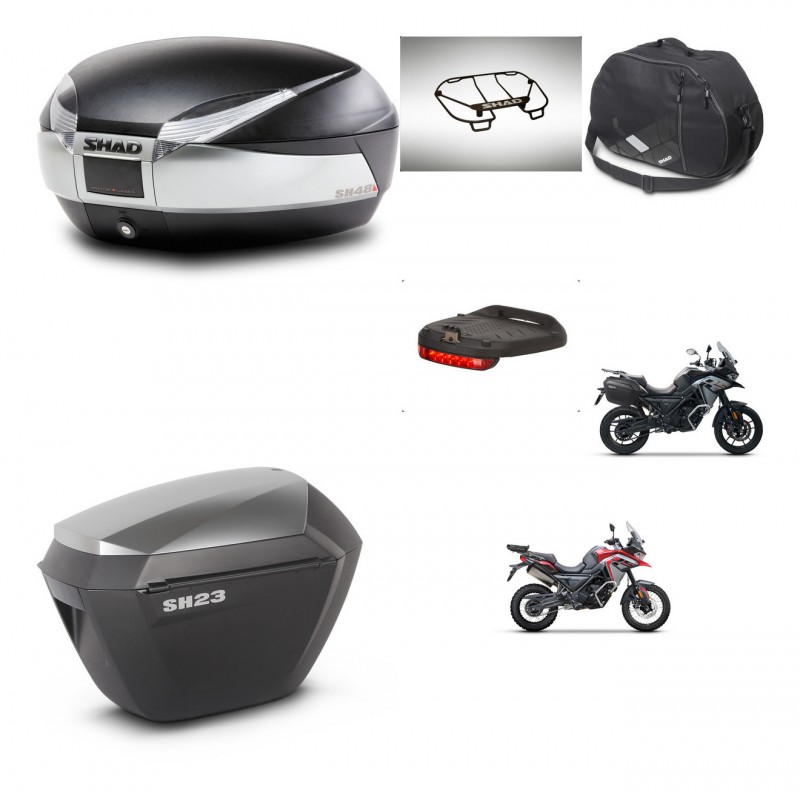 SHAD Maletas sh23 alu + soporte montaje baul SH48 accesorios TITANIUM PREMIUM KIT-481568