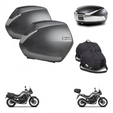 SHAD SH48 trunk + mounting bracket SH36 suitcases accessories TITANIUM PREMIUM KIT-481570