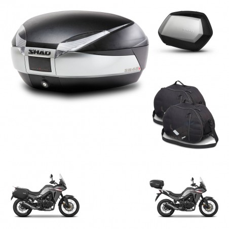 SHAD Maletas SH35 PREMIUM + soporte montaje baul SH48 accesorios TITANIUM KIT-481573