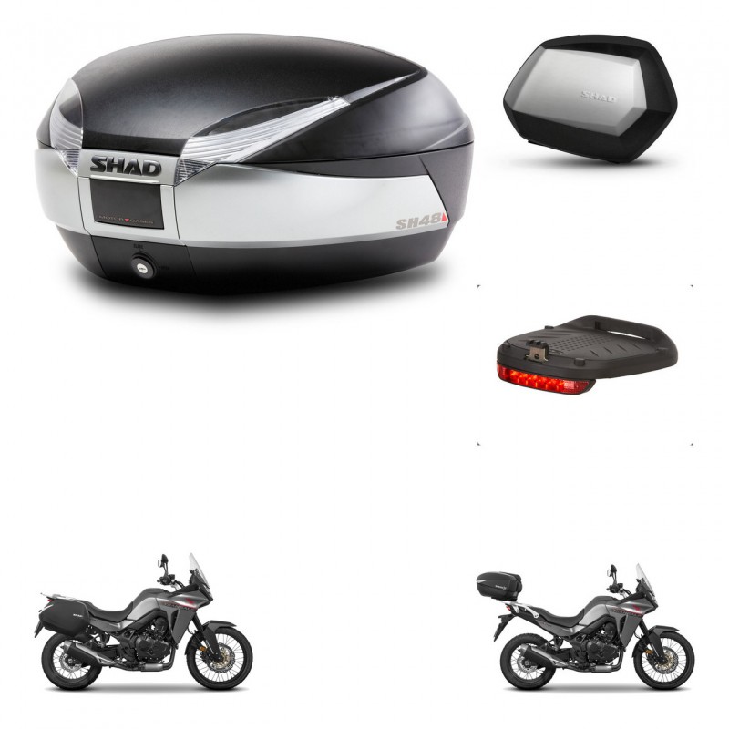 SHAD Maletas SH35 PREMIUM + soporte montaje baul SH48 accesorios TITANIUM KIT-481578