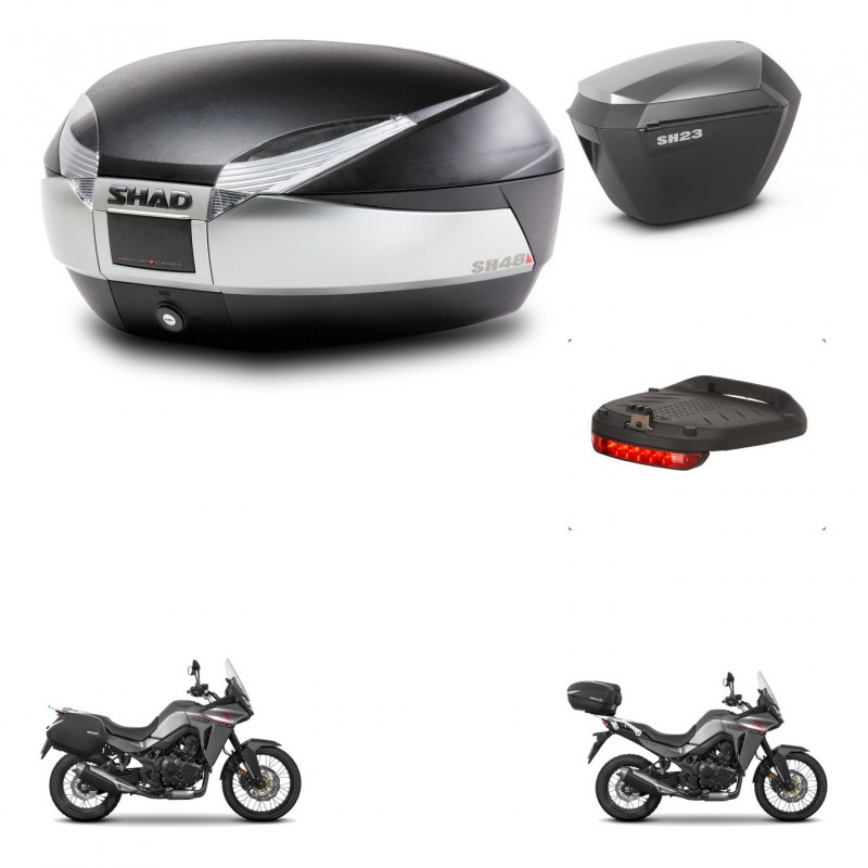 SHAD Maletas sh23 alu + soporte montaje baul SH48 accesorios TITANIUM PREMIUM KIT-481580