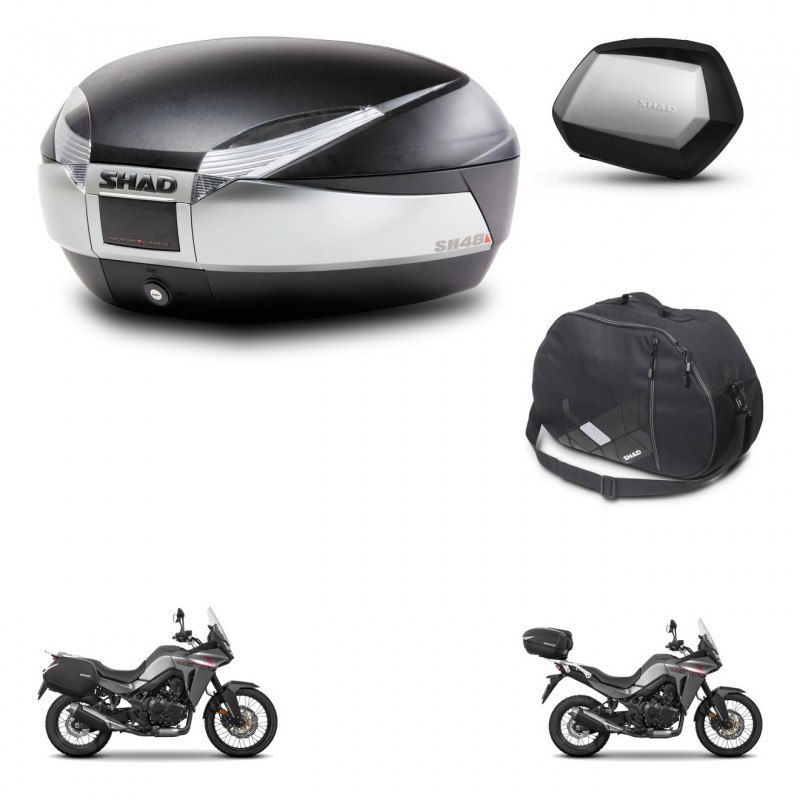 SHAD SH35 PREMIUM suitcases + mounting bracket SH48 trunk accessories TITANIUM KIT-481584