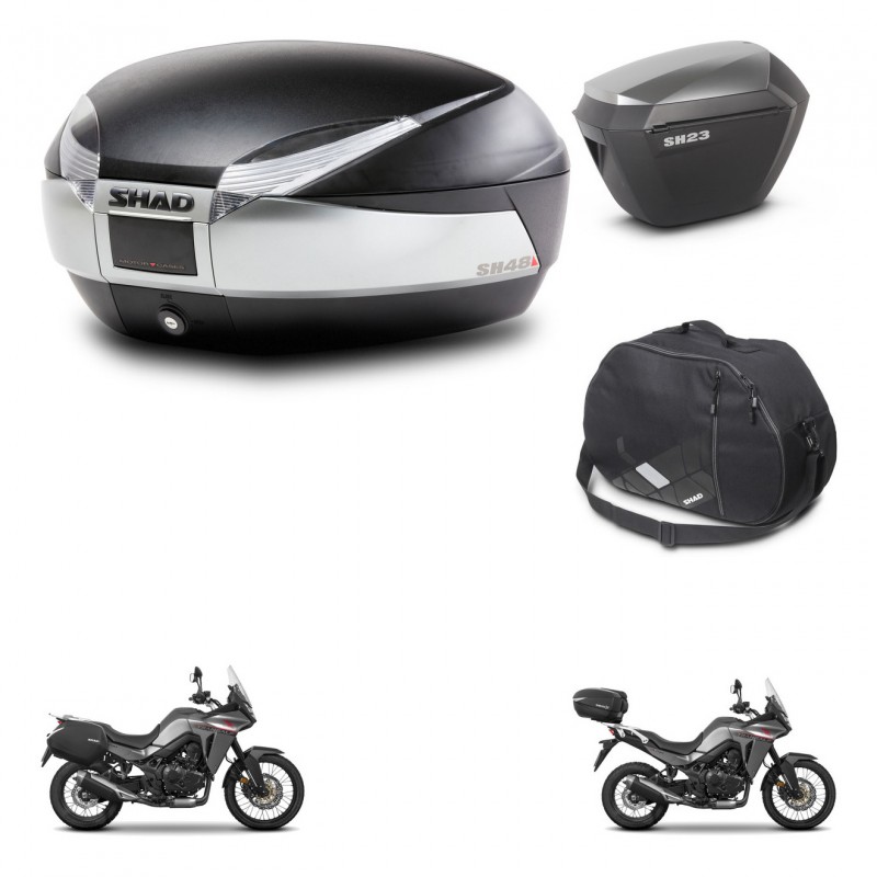 SHAD Maletas sh23 alu + soporte montaje baul SH48 accesorios TITANIUM PREMIUM KIT-481586