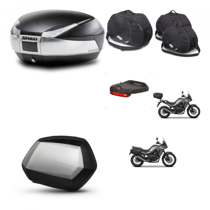 SHAD SH35 PREMIUM suitcases + mounting bracket SH48 trunk accessories TITANIUM KIT-481591