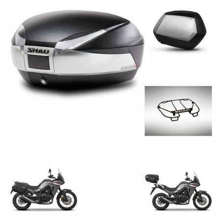SHAD Maletas SH35 PREMIUM + soporte montaje baul SH48 accesorios TITANIUM KIT-481596