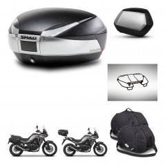 SHAD SH35 PREMIUM suitcases + mounting bracket SH48 trunk accessories TITANIUM KIT-481597