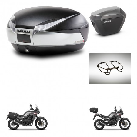 SHAD Maletas sh23 alu + soporte montaje baul SH48 accesorios TITANIUM PREMIUM KIT-481598