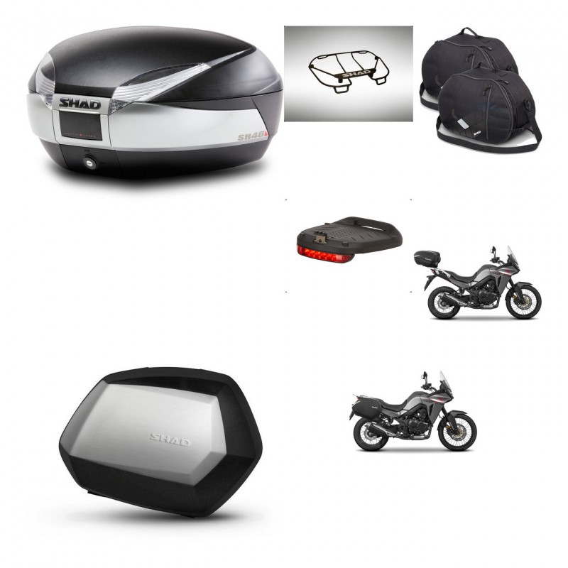 SHAD SH35 PREMIUM suitcases + mounting bracket SH48 trunk accessories TITANIUM KIT-481603