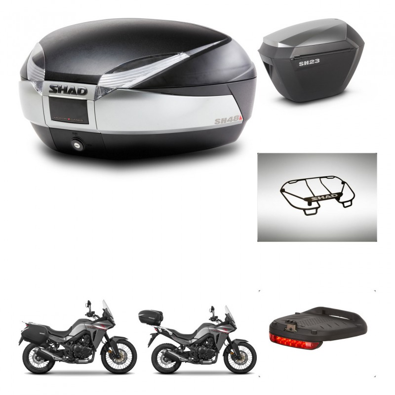 SHAD Maletas sh23 alu + soporte montaje baul SH48 accesorios TITANIUM PREMIUM KIT-481604