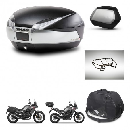 SHAD Maletas SH35 PREMIUM + soporte montaje baul SH48 accesorios TITANIUM KIT-481608