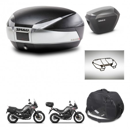 SHAD Maletas sh23 alu + soporte montaje baul SH48 accesorios TITANIUM PREMIUM KIT-481610