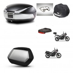 SHAD Maletas SH35 PREMIUM + soporte montaje baul SH48 accesorios TITANIUM KIT-481614