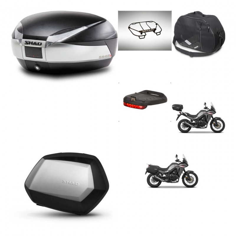 SHAD Maletas SH35 PREMIUM + soporte montaje baul SH48 accesorios TITANIUM KIT-481614