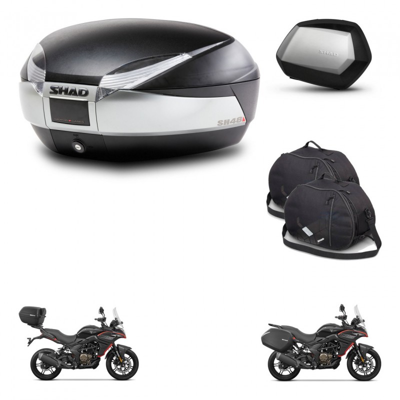 SHAD SH35 PREMIUM suitcases + mounting bracket SH48 trunk accessories TITANIUM KIT-481621